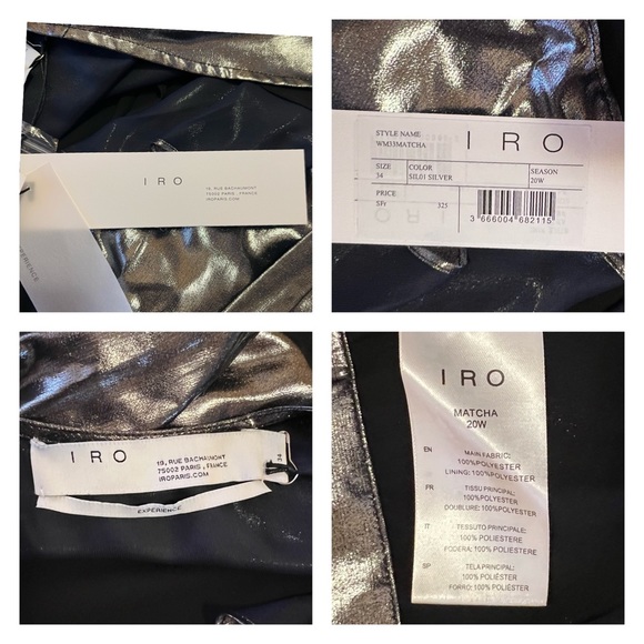 New! Rare IRO Matcha Metallic Wrap Up Dress - Picture 9 of 9